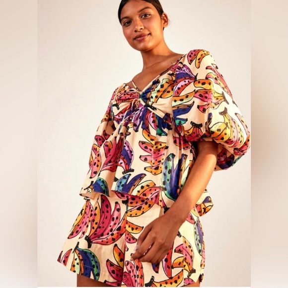 FARM RIO BANANA BUNCH BLOUSE SIZE XS NWT